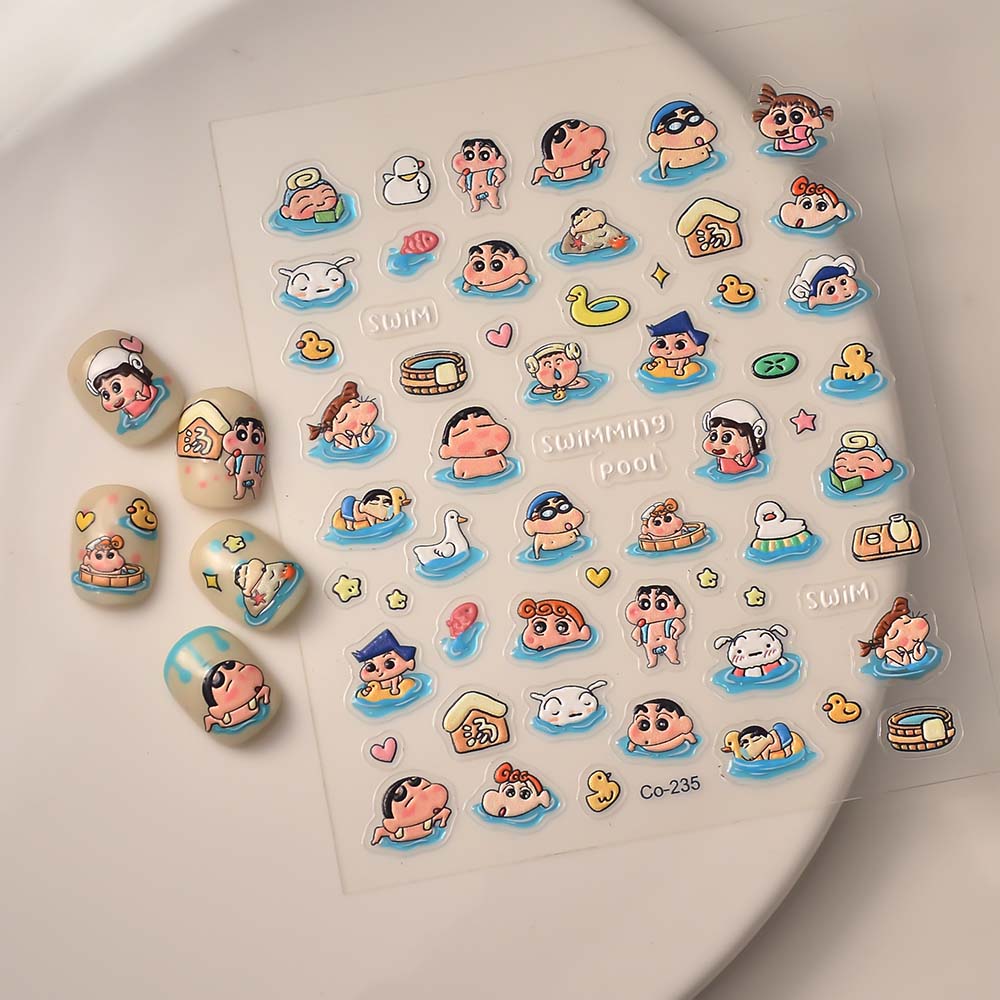 Anime Merchandise Nepal - อะนิเมะญี่ปุ่น เครยอน ชินจัง สติ๊กเกอร์ติดเล็บ อุปกรณ์ตกแต่งเล็บ การ์ตูน