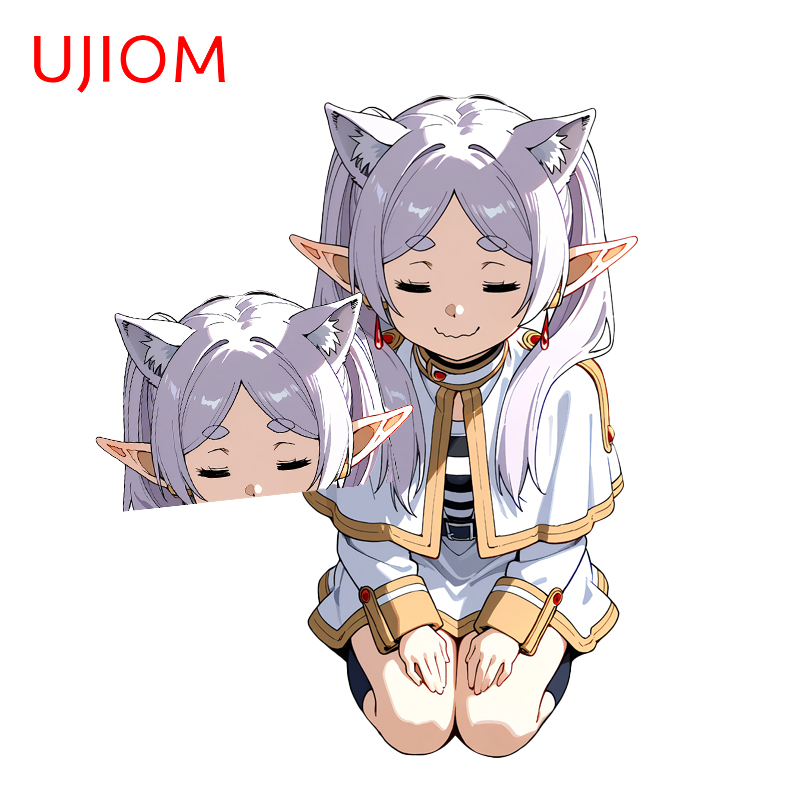 Popular Anime Merchandise - UJIOM Kawaii Frieren Catgirl สติ๊กเกอร์ติดผนังอะนิเมะยอดนิยมสติกเกอร์กันน้ําสินค้าเหมาะสําหรับพื้นผิวเรียบ