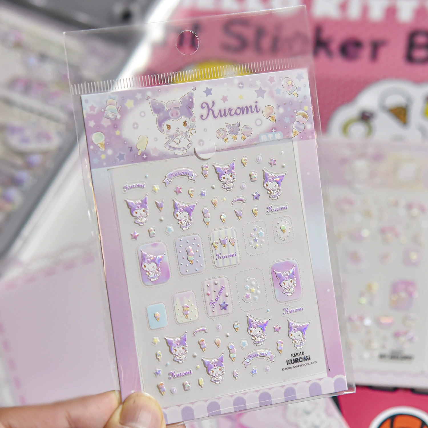 Anime Merchandise Nepal - สติ๊กเกอร์ติดเล็บลายการ์ตูนซานริโอ 5D ลายนูน ตัวการ์ตูนอนิเมะน่ารัก สติ๊กเกอร์ติดเล็บบางเฉียบ ติดเองได้