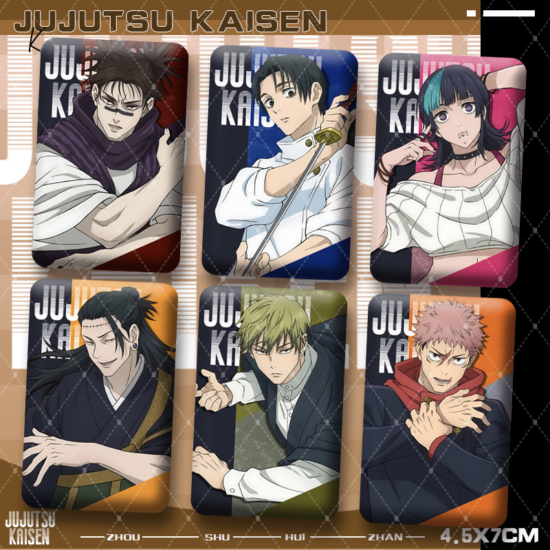 Premium Anime Merchandise - เข็มกลัดรูปทรงสี่เหลี่ยมพร้อมไฟแฟลชคู่แบบพรีเมียมจาก Jujutsu Kaisen สินค้าสะสมของสะสมอนิเมะสุดหรู