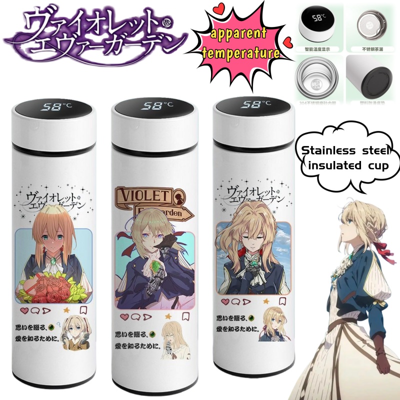 Anime Merchandise Mugs - แก้วน้ำเก็บความเย็นลายการ์ตูนวิโอเล็ต เอเวอร์การ์เดน สไตล์เรโทร งานศิลปะสร้างสรรค์ สินค้าอนิเมะ แก้วน้ำขนาดใหญ่