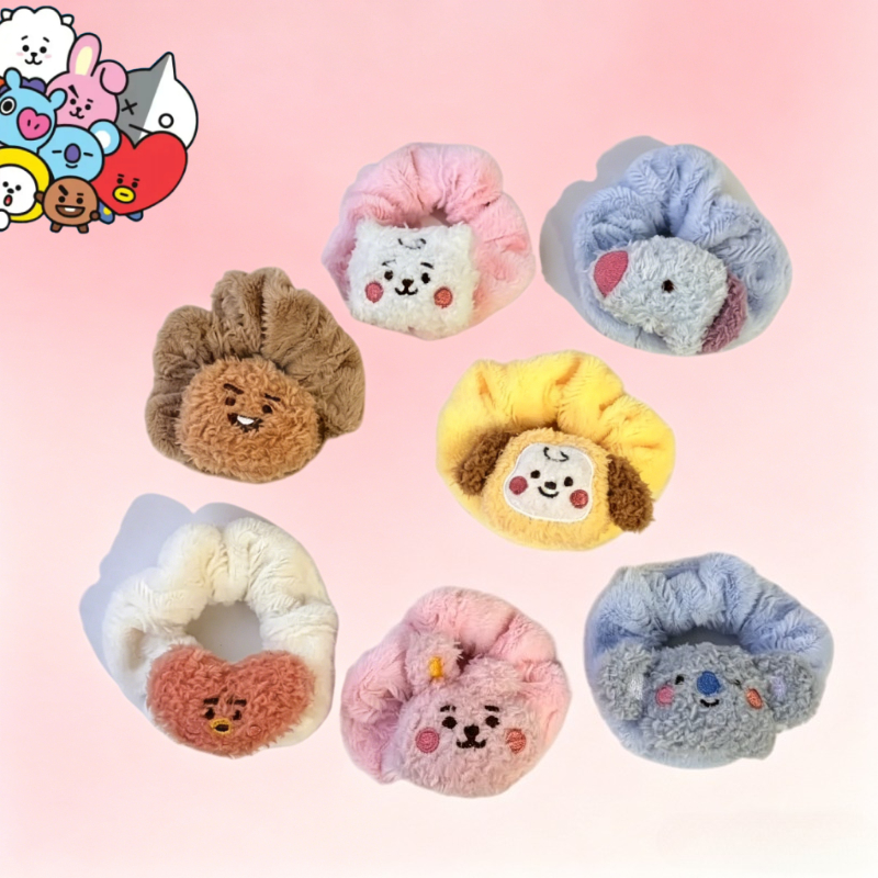 Anime Merchandise Usa - ตุ๊กตา BT21 น่ารัก ตุ๊กตาขนนุ่ม ที่คาดผมน่ารัก ยางรัดผม