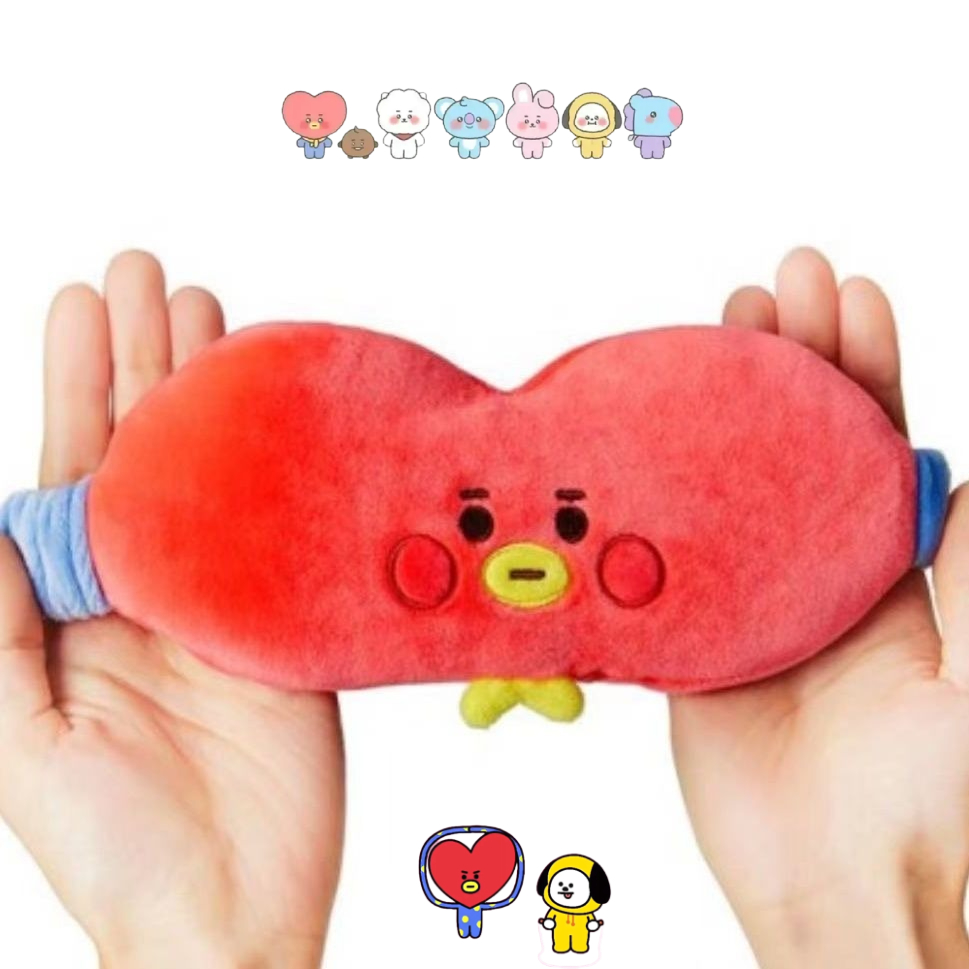 Cute Anime Merchandise - หน้ากากปิดตาตุ๊กตา BT21 น่ารัก สไตล์การ์ตูน สำหรับเดินทาง พักผ่อนในออฟฟิศ