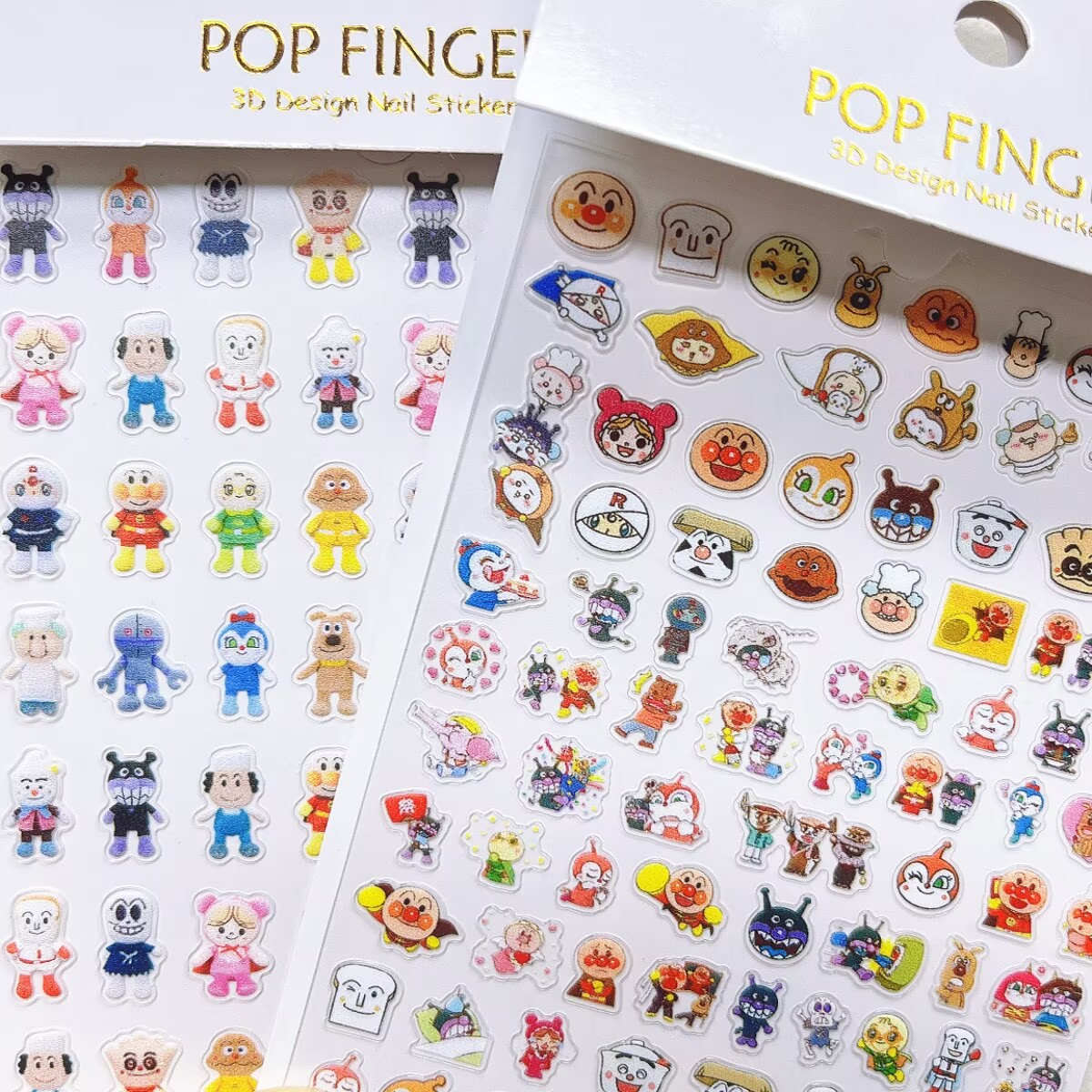 Anime Merchandise Nepal - 5/10 ชิ้นการ์ตูนอะนิเมะอันปังแมนสติกเกอร์ติดเล็บสมุดวางแผนสติ๊กเกอร์ 5D สติ๊กเกอร์ติดเล็บแบบนูน