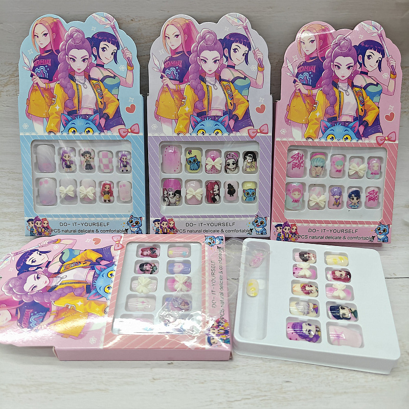 Anime Merchandise Nepal - สติ๊กเกอร์ติดเล็บสำเร็จรูปลายการ์ตูนสำหรับเด็กผู้หญิง ของเล่นตกแต่งเล็บแบบเต็มเล็บ ของขวัญวันเกิดสำหรับเด็ก
