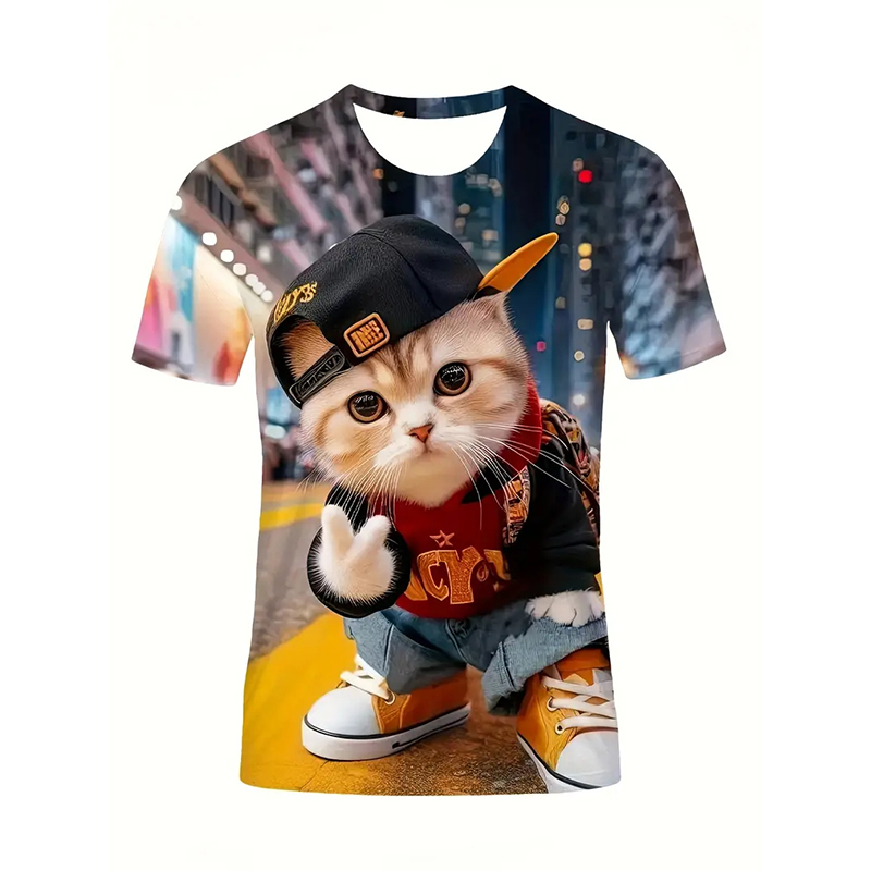 เสื้อยืดลายแมวตลกๆเสื้อผ้าผู้ช - Popular Anime Merchandise บทวิจารณ์และราคา