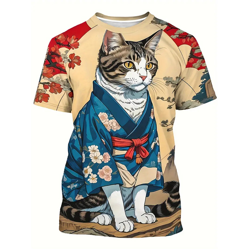 เสื้อยืดลายแมวตลกๆเสื้อผ้าผู้ช - Popular Anime Merchandise บทวิจารณ์และราคา