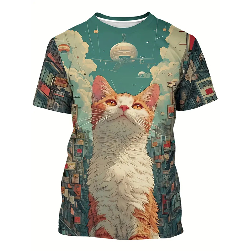 เสื้อยืดลายแมวตลกๆเสื้อผ้าผู้ช - Popular Anime Merchandise บทวิจารณ์และราคา