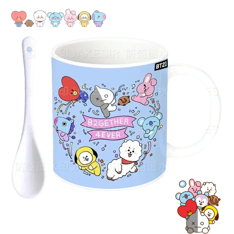 แก้วเซรามิคลายการ์ตูน BT21 น่า - Anime Merchandise Mugs บทวิจารณ์และราคา